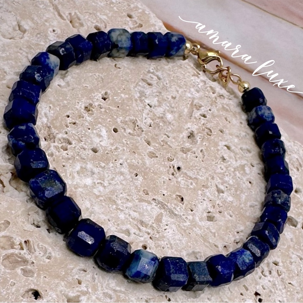 Lapis beaded bracelet
